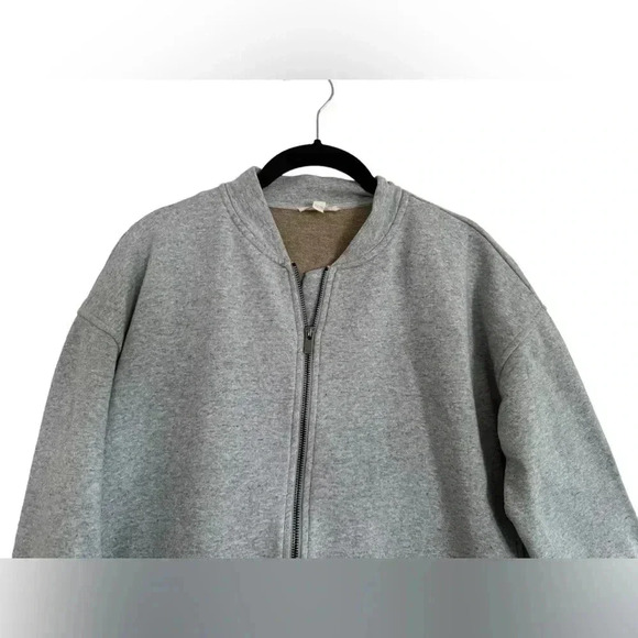 Eileen Fisher Brushed Cotton Terry Flight Jacket- oversized - Picture 4 of 13